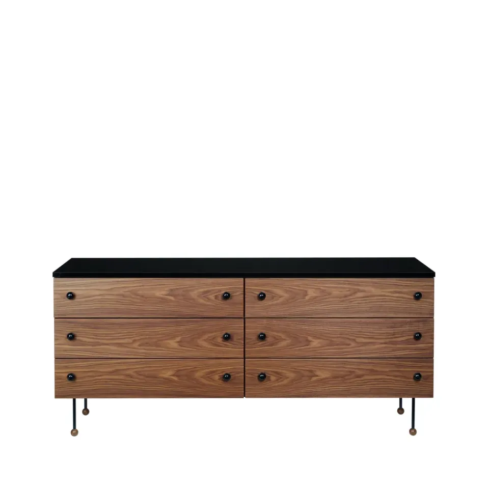 GUBI Lipastot & Säilytyslaatikostot^62 Dresser -lipasto, American walnut, 6 laatikkoa