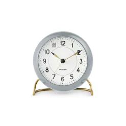 Arne Jacobsen Clocks Pöytäkellot^AJ Station pöytäkello 12 cm, harmaa-valkoinen