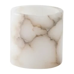 Tell Me More Kynttilälyhdyt & Kynttilävadit^Alabaster-tuikkuastia, Valkoinen beige, S 10 cm