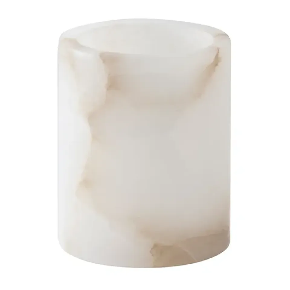 Tell Me More Kynttilälyhdyt & Kynttilävadit^Alabaster-tuikkuastia, Valkoinen beige, XS 7,5 cm