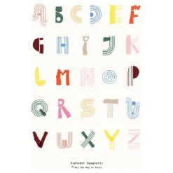Paper Collective Julisteet|Lastenhuoneen Sisustus^Alphabet Spaghetti ENG Multi-colour -juliste, 50x70 cm
