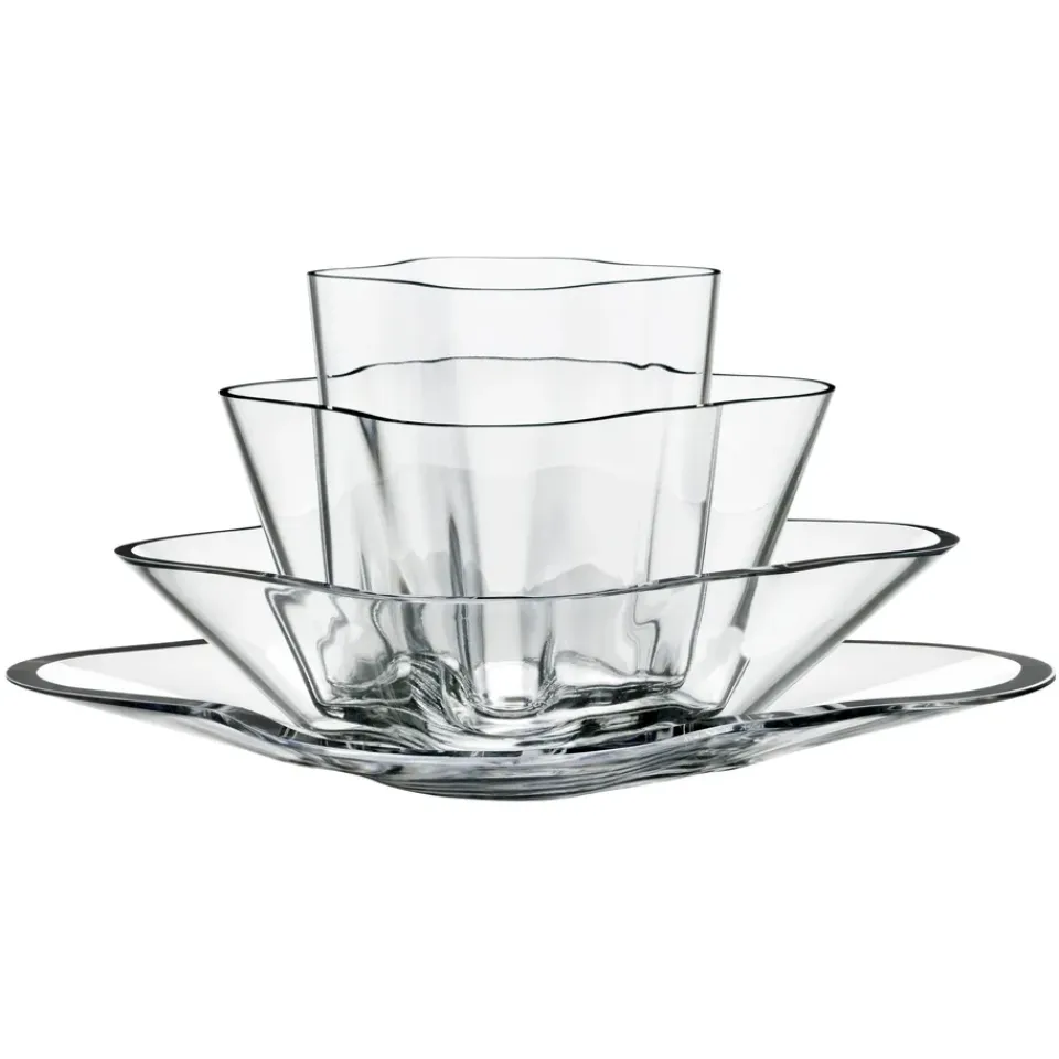 Iittala Maljakot^Alvar Aalto -maljakko kukka, 4 osaa, Kirkas