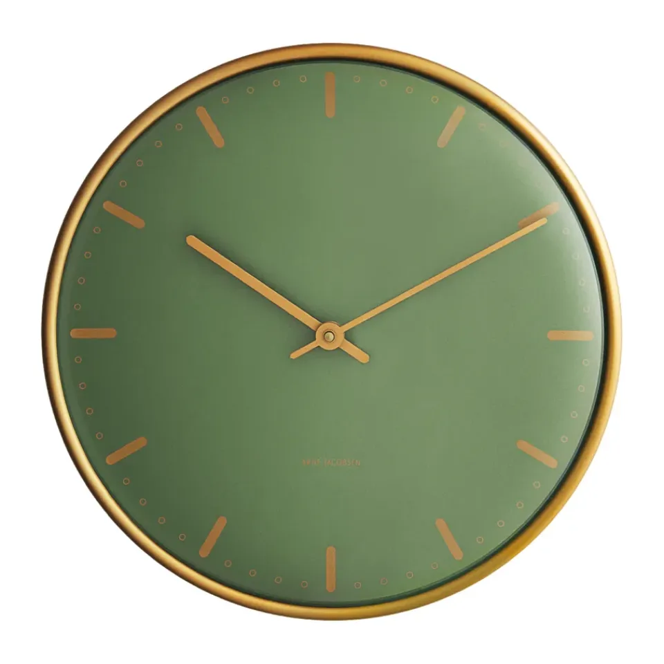 Arne Jacobsen Clocks Seinäkellot^Arne Jacobsenin City Hall kello, Vihreä, Ø21 cm