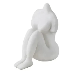 Mette Ditmer Veistokset & Posliinihahmot^Art piece istuva nainen 14 cm, Off-white