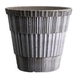 Bergs Potter Ruukut^Atlas raw ruukku aluslautasella, Grey, Ø16 cm