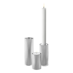 Georg Jensen Kynttilänjalat & Kyntteliköt^Bernadotte kynttilänjalka 3 osaa, Ruostumaton teräs