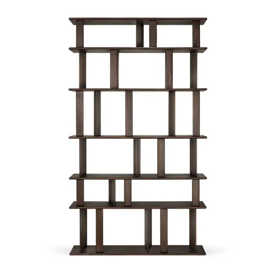 Ethnicraft Hyllyt & Hyllyjärjestelmät^Block kirjahylly, Espresso matta mahonki, 120×207 cm