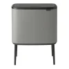 Brabantia Poljinämpärit^Bo touch bin 11+23 litraa, Mineral concrete grey