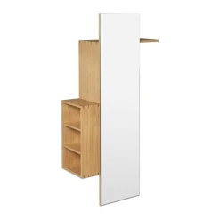 Ferm Living Hattuhyllyt^Bon hallway cabinet vaateteline peilillä, Oiled Oak