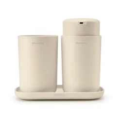 Brabantia Saippua-Annostelijat & Saippuakupit^ReNew käsienpesuallassetti, 3 osaa, Soft Beige
