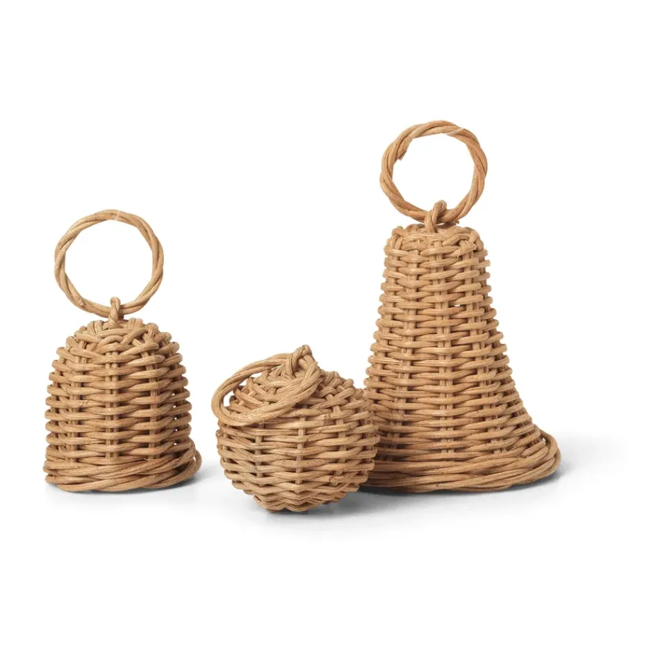 Ferm Living Joulukoristeet^Braided Bell Baubles joulukoriste 3-pakkaus, Natural