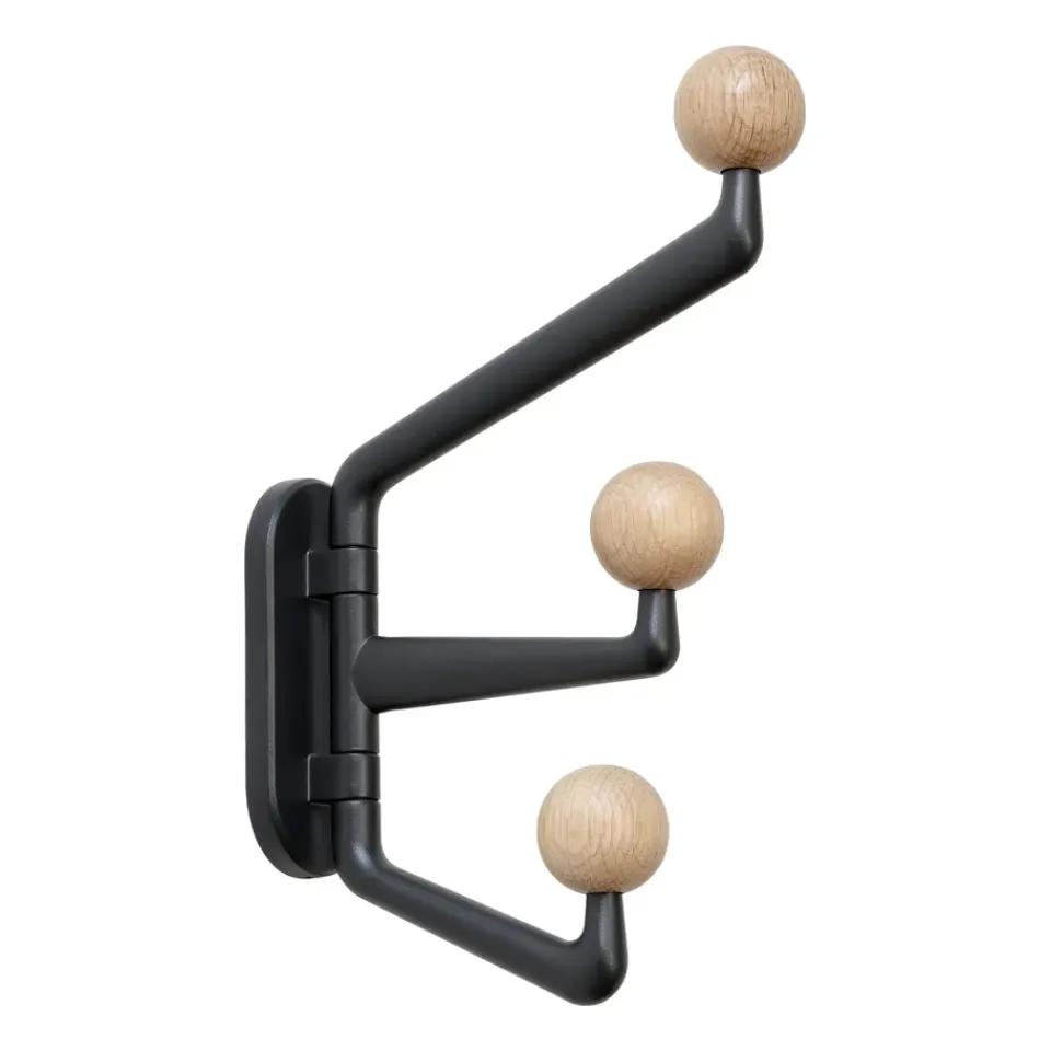 &Tradition Koukut & Vaateripustimet^Capture SC74 -koukku small 3-vartinen, Graphite-Oak