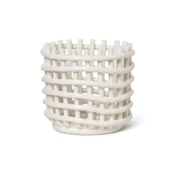 Ferm Living Säilytyskorit^Ceramic punottu kori Ø 16 cm, Off white