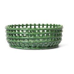 Ferm Living Koristekulhot^Ceramic punottu kulho, Emerald Green
