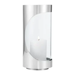 Georg Jensen Kynttilälyhdyt & Kynttilävadit^Chrome contours hurricane-kynttilälyhty 22 cm, Ruostumaton teräs