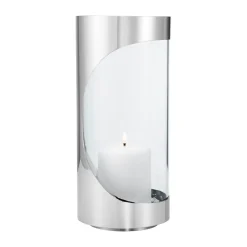 Georg Jensen Kynttilälyhdyt & Kynttilävadit^Chrome contours hurricane kynttilälyhty 28 cm, Ruostumaton teräs