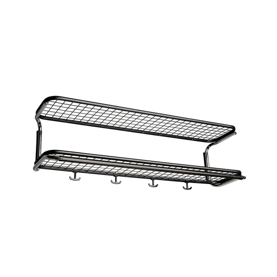 Essem Design Hattuhyllyt^Classic 650 -hattuhylly, Musta/kromi, 2 tasoa, 60 cm