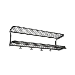Essem Design Hattuhyllyt^Classic 650 -hattuhylly, Musta/kromi, 2 tasoa, 40 cm