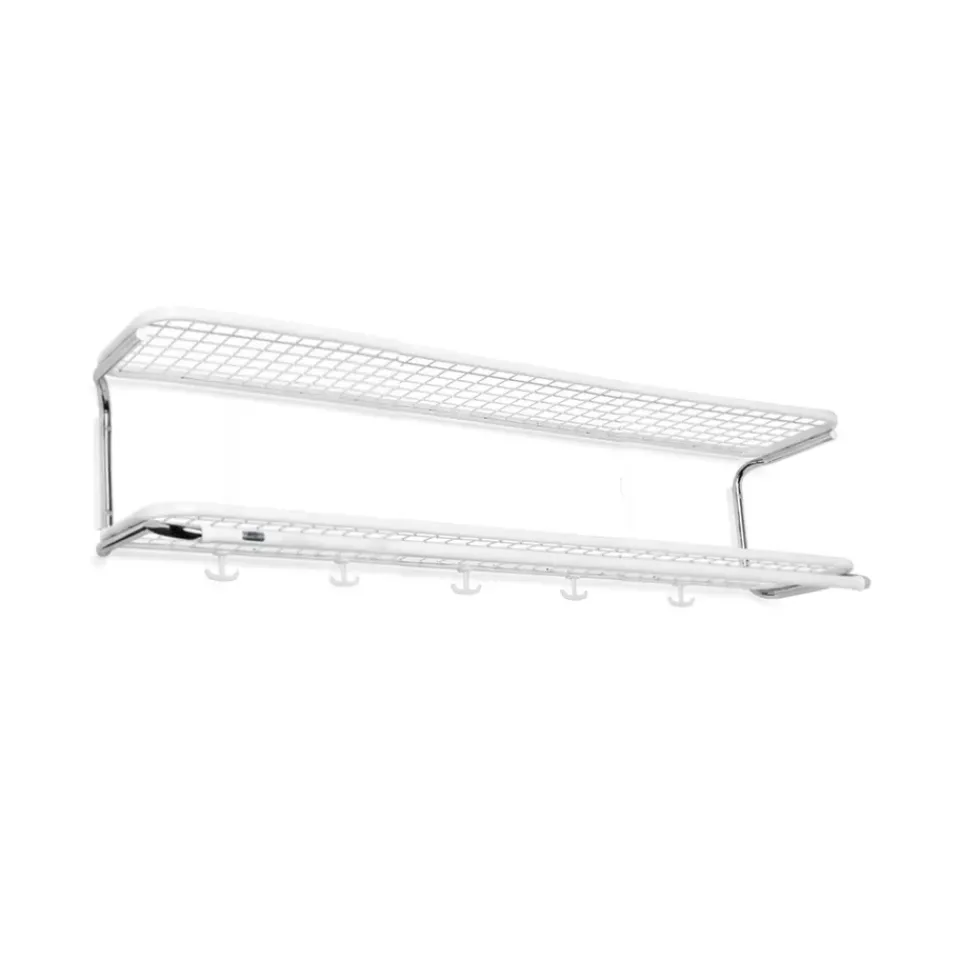 Essem Design Hattuhyllyt^Classic 650 -hattuhylly, Valkoinen/kromi, 2 tasoa, 120 cm