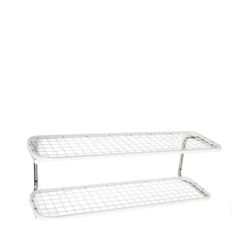 Essem Design Kenkähyllyt^Classic 650 -kenkähylly, Valkoinen/kromi, 2 tasoa, 120 cm