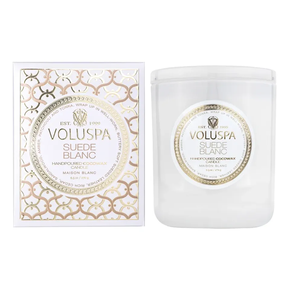 Voluspa Tuoksukynttilät & Tuoksutikut^Classic Maison Blanc tuoksukynttilä 60 tuntia, Suede Blanc