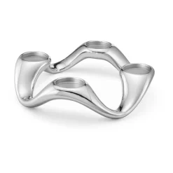 Georg Jensen Adventtikynttilänjalat Ja Kynttilät^Cobra kynttilänjalka Ø33 cm, Ruostumaton teräs