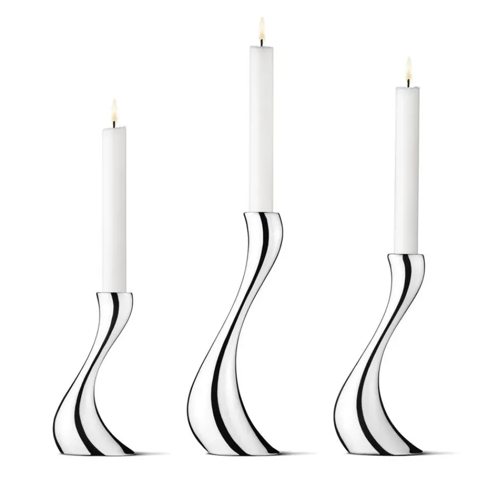 Georg Jensen Kynttilänjalat & Kyntteliköt^Cobra kynttilänjalka 3 kpl, ruostumaton teräs