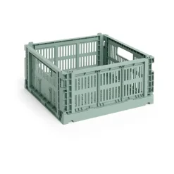 HAY Laatikot & Rasiat^Colour Crate M Square 29.5x29.5 cm, Sage green