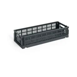 HAY Laatikot & Rasiat^Colour Crate Mini Oblong 13x34,5 cm, Charcoal