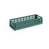 HAY Laatikot & Rasiat^Colour Crate Mini Oblong 13x34,5 cm, Dark green