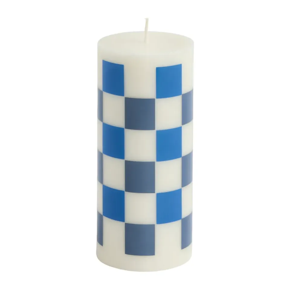 HAY Kynttilät^Column Candle pöytäkynttilä small 15 cm, Off white-blues