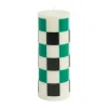 HAY Kynttilät^Column Candle pöytäkynttilä medium 20 cm, Off white-green-black check