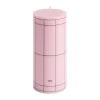 HAY Kynttilät^Column Candle pöytäkynttilä small 15 cm, Light pink-bordeaux grid