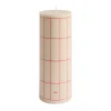 HAY Kynttilät^Column Candle pöytäkynttilä large 25 cm, Off white-red grid check