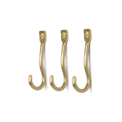 Ferm Living Koukut & Vaateripustimet^Curvature koukku 3-pack, Messinki