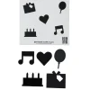 Design Letters Ilmoitustaulut^Happy Birthday icons, Musta