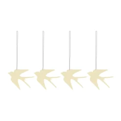 Cooee Design Pääsiäiskoristeet^Easter Deco -lintu pääsiäiskoriste 4-pakkaus, Light yellow