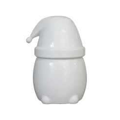 DBKD Joulukoristeet^Eating Santa -kulho kannellinen, suuri, Shiny white