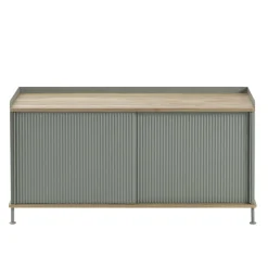 Muuto Tv-Tasot & Mediakalusteet|Senkit & Sivupöydät^Enfold sivupöytä, matala 125x45x63 cm, tammi, vihreä