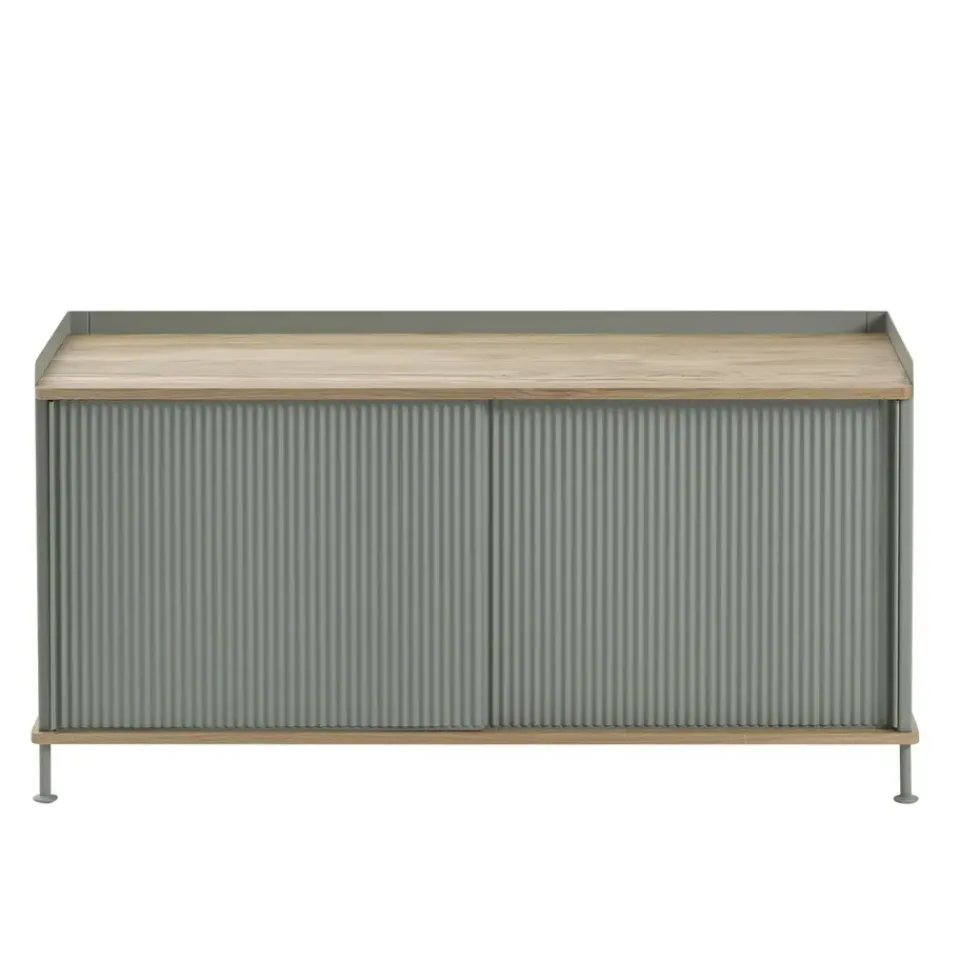 Muuto Tv-Tasot & Mediakalusteet|Senkit & Sivupöydät^Enfold sivupöytä, matala 125x45x63 cm, tammi, vihreä