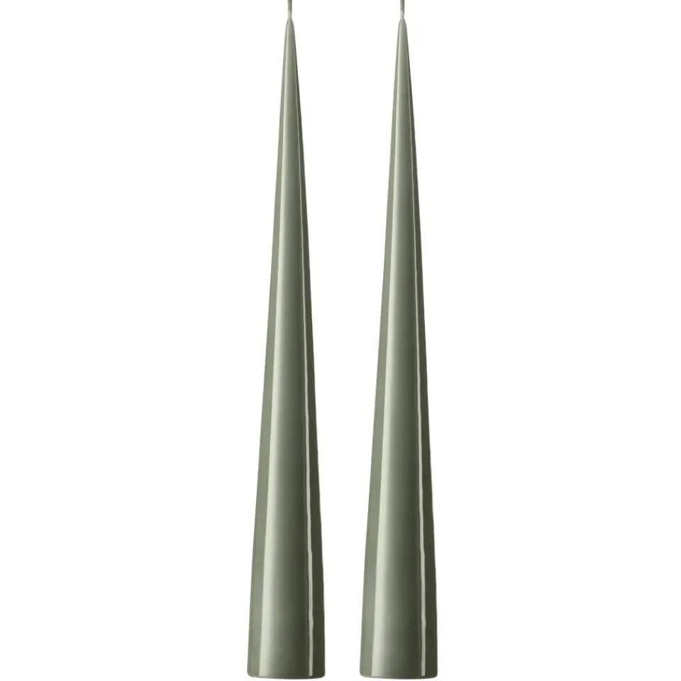 Ester & erik Kynttilät^-kartiokynttilä 37 cm, 2-pakkaus lakattu, Green soil 70-0