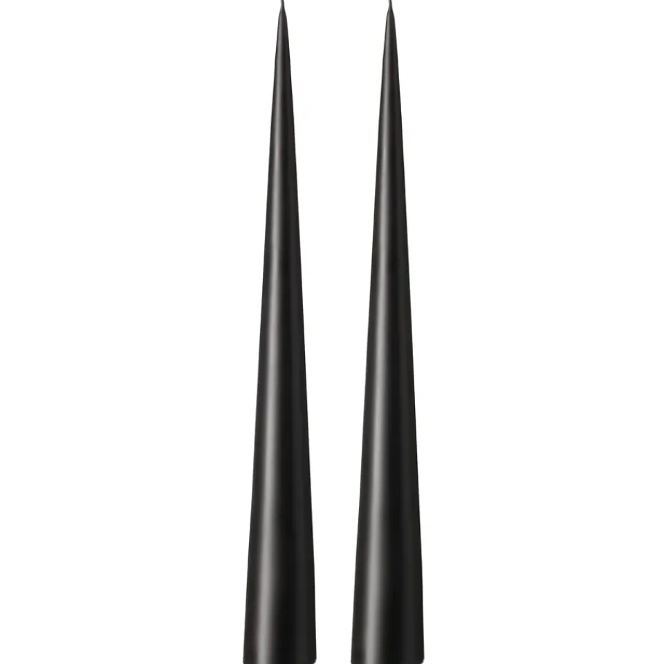 Ester & erik Kynttilät^-kartiokynttilä 37 cm, 2-pakkaus matta, Raw black 75