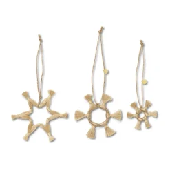 Ferm Living Joulukoristeet^Jute Stars joulukoriste 3 osaa, Natural