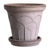 Bergs Potter Ruukut^Fleur ruukku aluslautasella 2 osaa, Grey, Ø18 cm