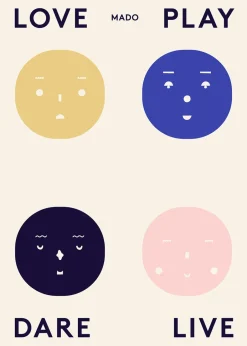 Paper Collective Julisteet|Lastenhuoneen Sisustus^Four Feelings -juliste, 50 x 70 cm