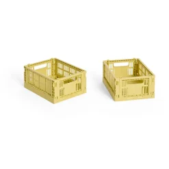 HAY Säilytyskorit^Colour Crate Mini 2-pack 13x17 cm, Dusty yellow