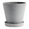 HAY Ruukut^Flowerpot with saucer -ruukku L Ø17.5 cm, Harmaa