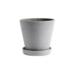 HAY Ruukut^Flowerpot with saucer -ruukku XL Ø21.5 cm, Harmaa
