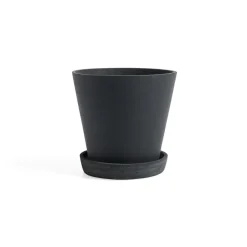 HAY Ruukut^Flowerpot with saucer -ruukku L Ø17.5 cm, Musta