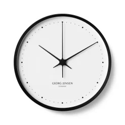 Georg Jensen Seinäkellot^Henning Koppel -seinäkello, Ø 30 cm, Musta-valkoinen